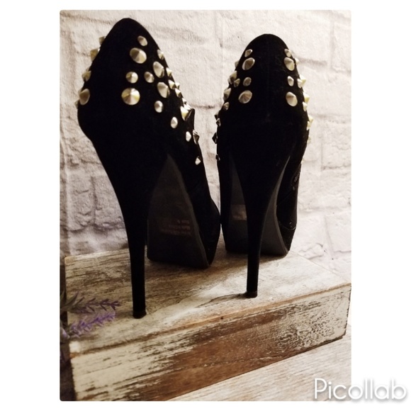 Charlotte Russe Studded Velvet Booties - Picture 6 of 7